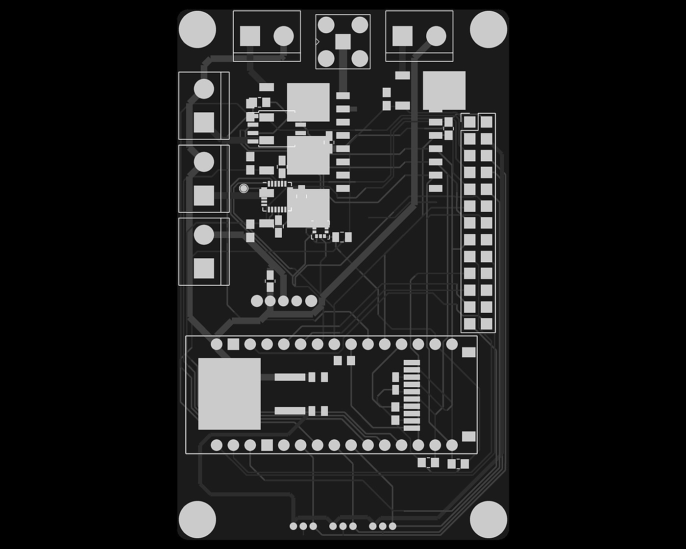 The HRKULES V3 flight computer, drawn from the KiCad layout