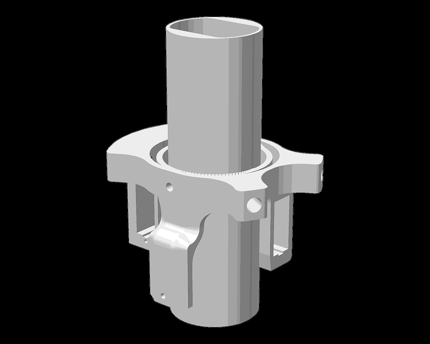 The mk10 thrust vector control gimbal, rendered from CAD
